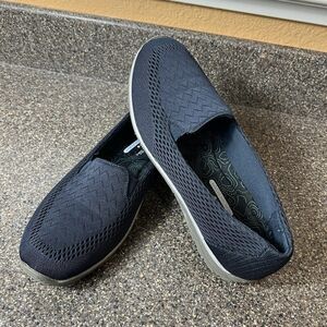 Skechers Air Cooled Memory Foam Comfort Slip On Shoes Blue Fabric Womens 9 Flats